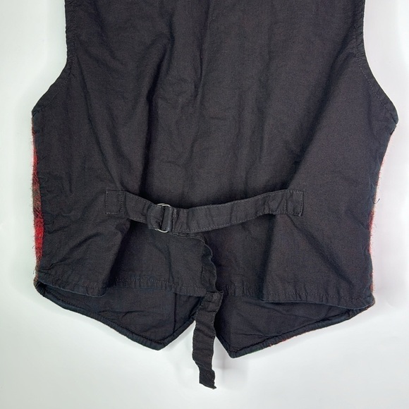 Vintage Union Khaki Red Green Wool Blend Vest Size Medium 90s - Picture 6 of 8